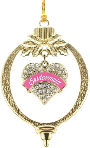 Vista 108 de Inspired Silver - Wrestling - Adorno de Navidad dorado - Adorno de árbol de Navidad con dije de corazón con circonita cúbica - Decoración colgante