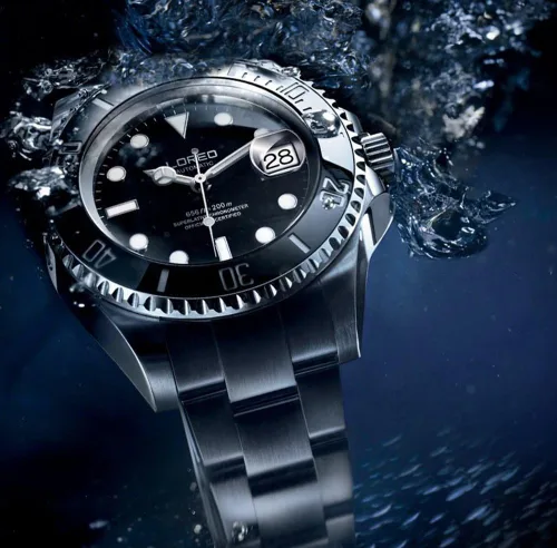 Vista 3 de LOREO Reloj automático GMT negro de acero inoxidable zafiro azul bisel giratorio negro esfera negra, Negro -, Reloj automático