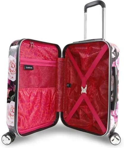 Vista 5 de Bebe Marie 21 Hardside Spinner Equipaje Estampado negro floral BE-PC-7121-BKFP
