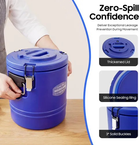 Vista 2 de DYNAMI Contenedor de comida aislado 3.8Gal/15.2Qt, contenedor de transporte Azul