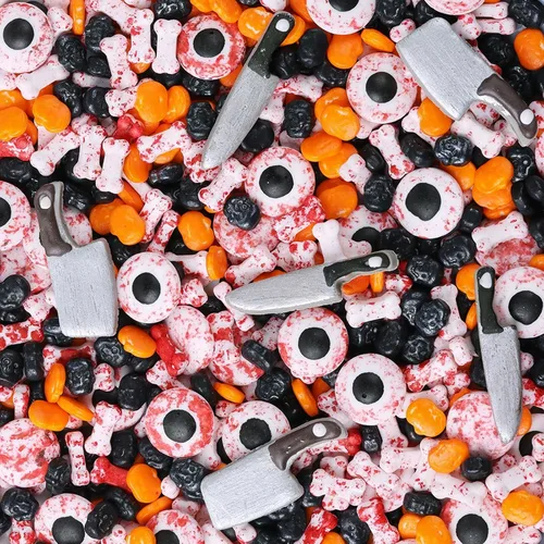 Vista 23 de Halloween Weraru Globos de ojos grandes de caramelo, bolas de ojos, dulces para pasteles, adornos de galletas, postres, decoraciones