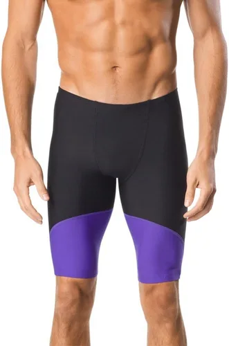 Vista 21 de Speedo Endurance+ - Traje de baño para hombre con colores del equipo empalmados chispa negro/azul