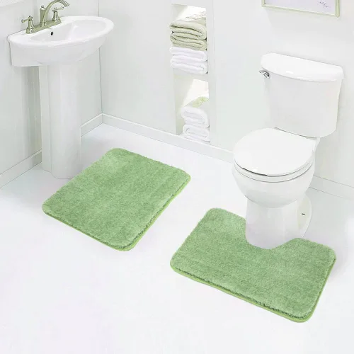Vista 9 de Walensee - Juego de tapete antideslizante para baño, mullido, de suave microfibra, absorbente de agua, lavable a máquina, alfombra de felpa gruesa