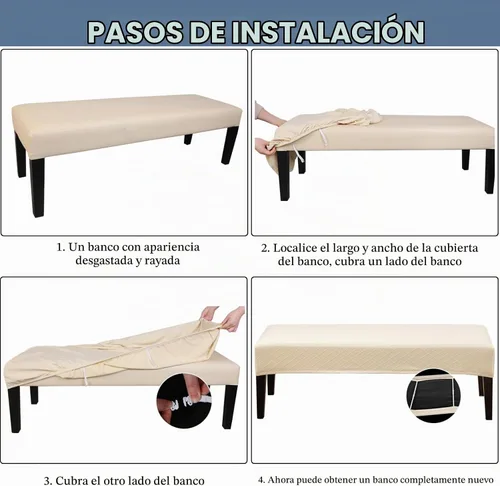 Vista 6 de SearchI Funda para banco de comedor, fundas largas elásticas y lavables para asiento de banco de banco rectangular, para comedor, sala de estar Flor