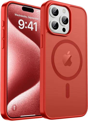 Vista 345 de zapica Funda magnética para iPhone Air, con protector de pantalla de vidrio templado, compatible con MagSafe, translúcida mate, a prueba de golpes