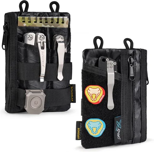 Vista 14 de VIPERADE VE18 EDC Bolsa, Organizador de Bolsillo para Hombres, Organizador de Bolsillo EDC, 3 Ranuras con 2 Bolsillos con Cremallera, Bolsa