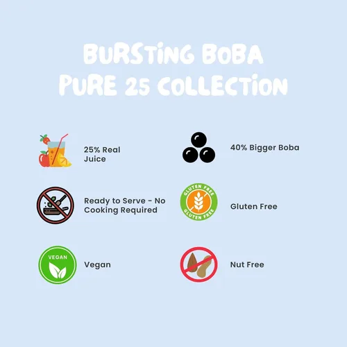 Vista 2 de Bossen Bursting Boba Pure25 relleno con un refrescante líquido afrutado que crea una explosión de sabor en tu boca. Haz en Taiwán 7.04 libras cada