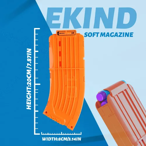 Vista 2 de EKIND 10 pinzas curvadas de plátano para dardos compatibles con cargadores Nerf Elite, clip de munición de dardos suave de recarga rápida