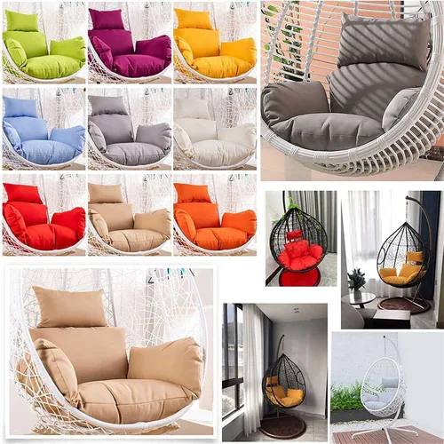Vista 7 de Cojín para silla con columpio, impermeable, suave, para colgar huevos, para patio, con almohada, para interiores y exteriores