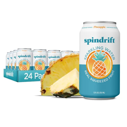 Vista 25 de Spindrift Agua con gas, sabor a bayas Belli, hecha con fruta exprimida real, latas de 12 onzas líquidas, paquete de 24 (solo 13 calorías por lata)