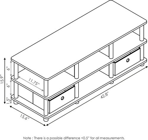 Vista 19 de Furinno 11191BK THE Centro de Entretenimiento Soporte para TV, Negro
