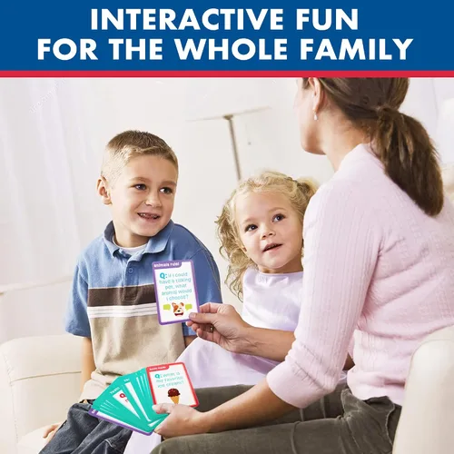 Vista 7 de LotFancy Juego de preguntas familiares, a partir de 4 años, juegos familiares para niños y adultos, 60 divertidas tarjetas de trivia, iniciadores