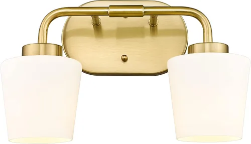 Vista 15 de AD-22004-2W-SN - Lámparas de baño sobre espejo, 2 luces de níquel cepillado con vidrio blanco leche, apliques de pared vintage de granja