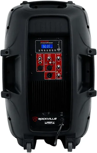 Vista 3 de Rockville BPA15 800 W pico/200 W RMS alimentado por altavoz PA de 15 pulgadas, Bluetooth, USB/SD, radio FM, ecualizador de 2 bandas, control remoto