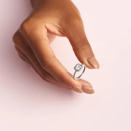 Vista 5 de Pandora Timeless Elegance 150188CZ - Anillo de oro amarillo de 14 quilates, plata de ley, 56, 190947CZ-56