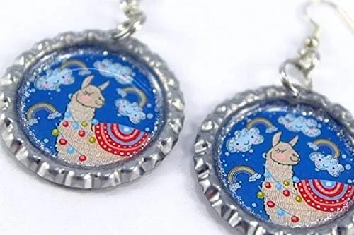 Vista 3 de Llama Bottle Cap Earrings