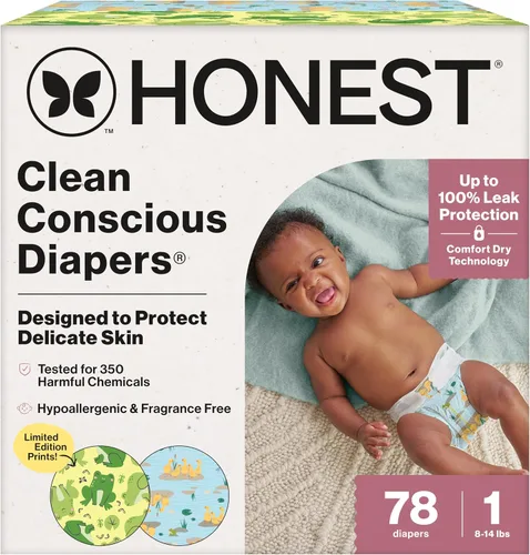 Vista 16 de The Honest Company Clean Conscious - Pañales para pieles delicadas, hasta un 100% a prueba de fugas, hipoalergénicos, sin fragancia, género neutro
