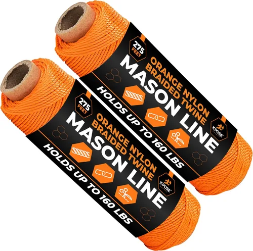 Vista 18 de Xpose Safety Green Mason Line String - Cuerda de nailon trenzado #18 - Línea de construcción duradera de 275 pies para herramientas de mampostería