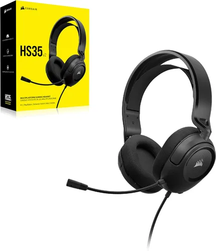 Vista 9 de Corsair HS35 v2 Auriculares con cable para juegos multiplataforma – Micrófono omnidireccional flexible – Conexión universal de 3.5mm – PC, Mac, PS5