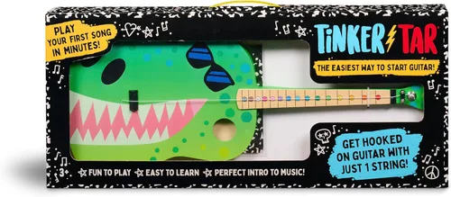 Vista 7 de TinkerTar - Guitarra Dinosaurio - La forma más fácil de comenzar y aprender a tocar la guitarra - Instrumento de juguete de 1 cuerda para niños