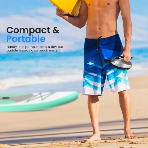 Vista 5 de SereneLife Compresor de bomba de aire digital compacto premium con PSI preestablecido apagado automático para inflar tablas de remo SUP, barcos
