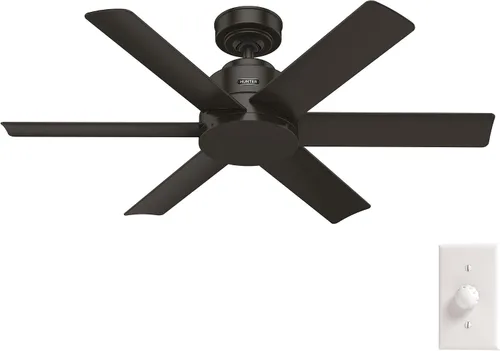 Vista 18 de Hunter 59614 Kennicott - Ventilador de techo para exterior o interior de 44 pulgadas sin luz - Ventilador de techo blanco sin luz, para patio Blanco