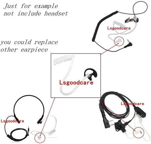 Vista 8 de Lsgoodcare 3 pares de tapones de silicona de repuesto para los oídos, color negro medio (izquierdo y derecho) para auriculares de radio