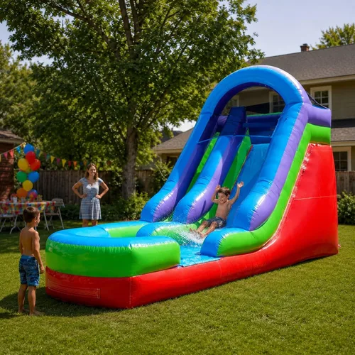 Vista 29 de TentandTable Tobogán acuático inflable para niños y adultos, diversión acuática gigante de grado comercial, incluye soplador de aire eléctrico, 35