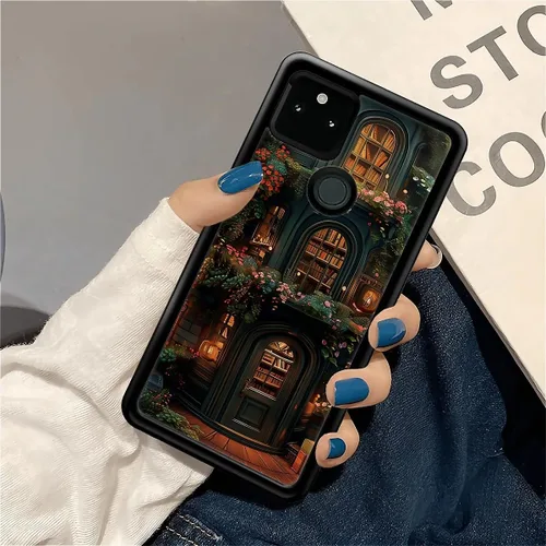 Vista 330 de Compatible con Google Pixel 4A 5G Mobile Case Creative Acrylic Panel trasero Silicona Protección Grip especialmente diseñado para Google Pixel 4A 5G