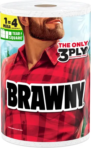 Vista 10 de Brawny Tear-A-Square Toallas de Papel de 3 Capas, 6 Rollos Dobles = 12 Rollos Regulares (3 Paquetes de 2)