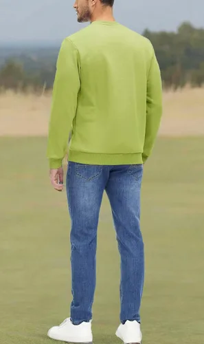 Vista 19 de MAGCOMSEN Sudadera de cuello redondo para hombre de manga larga casual cálida de forro polar