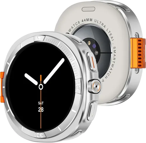 Vista 15 de Amizee Funda de metal compatible con Samsung Galaxy Watch 8 de 1.732 pulgadas con cubierta trasera, funda protectora resistente para Galaxy Watch 8