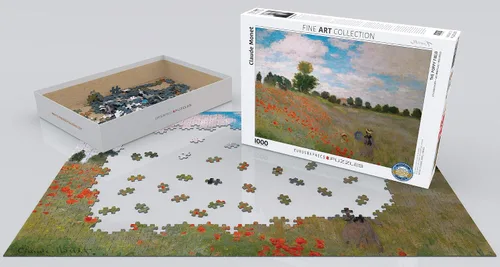 Vista 3 de EuroGraphics El campo de la amapola por Claude Monet (1000 piezas) rompecabezas, modelo: 6000-0826