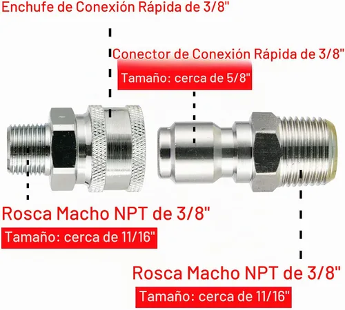 Vista 2 de RIDGE WASHER Juego de adaptadores para lavadora a presión, conexión rápida de 3/8 pulgadas