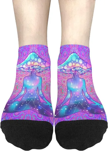 Vista 3 de devor Mens Socks Crew Low Cut Socks for Men's Low Cut Socks Trendy Mushrooms Funny Mushrooms Magic Mushrooms Plant Forest Sock