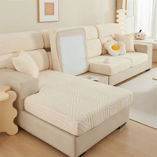 Vista 3 de INFLAG Fundas de sofá en forma de L, fundas de sofá mágicas, funda de sofá diván, funda elástica con banda elástica, protector de muebles para sala
