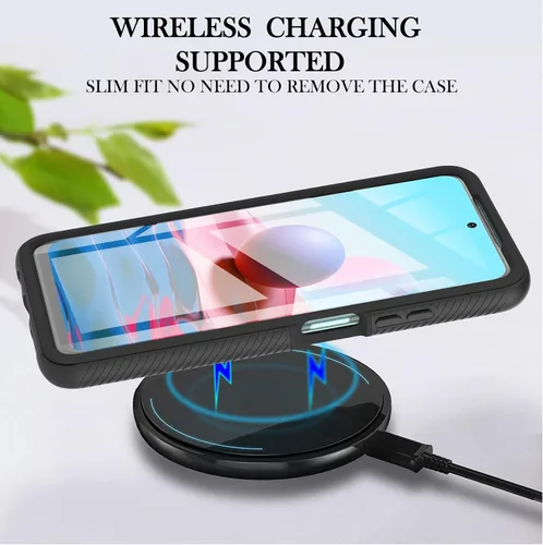 Vista 4 de XYX Funda compatible con Xiaomi Redmi Note 10s, protector de pantalla integrado transparente de cuerpo completo híbrido resistente para Redmi Note