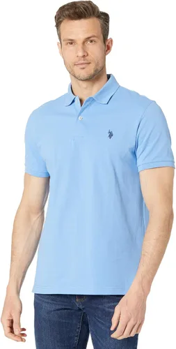 Vista 105 de Polo de piqué de algodón sólido para hombre con pequeño Pony Gris jaspeado