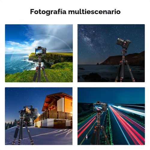 Vista 8 de K&F Concept Trípode de cámara de fibra de carbono de 60 pulgadas, monopie