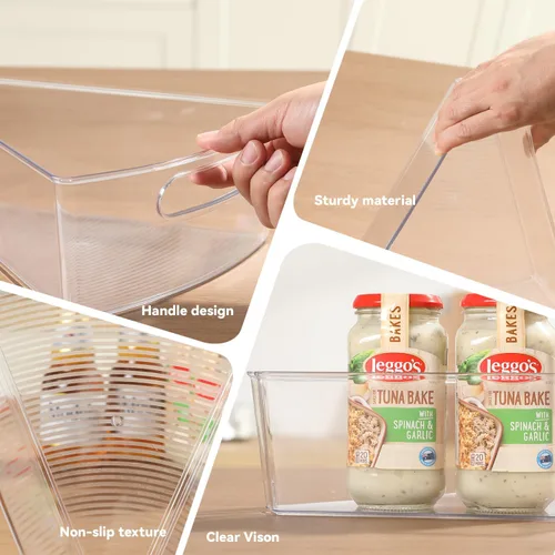 Vista 3 de Lazy Susan - Organizador de gabinete de esquina para contenedores de almacenamiento de cocina de plástico de 26 pulgadas de diámetro, paquete de 6