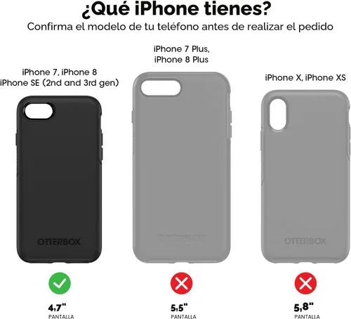Vista 3 de OtterBox serie Commuter de estuches para iPhone 8 y iPhone 7 (NO Plus), Empaque libre de frustración, individual