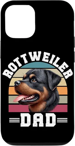 Vista 26 de Rottweiler Dad Rottie Father Dog Parent Father's Day Retro Case for iPhone 16