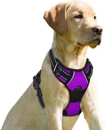 Vista 189 de BARKBAY - Arnés para perro sin tirones con clip frontal, material resistente y reflectante, asa de fácil control para pasear perros grandes
