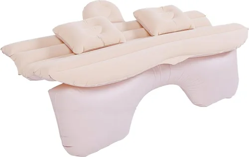 Vista 5 de Car Air Mattress 53.15 x 33.46 in with Backrest Pillows Beige
