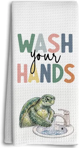 Vista 11 de Decoración de baño para niños, toallas y accesorios, decoración de cocina para niños pequeños, lávate las manos, toallas de cocina negras bohemias
