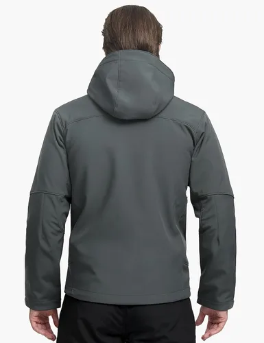 Vista 2 de FREE SOLDIER Chaqueta de senderismo Softshell para hombre, impermeable, con capucha, táctica, cazadora