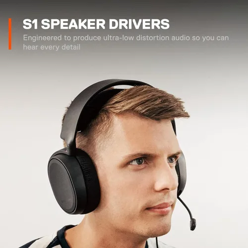 Vista 4 de SteelSeries Arctis 3 - Auriculares para juegos de plataforma para PC PlayStation 5 Xbox One Nintendo Switch - Negro