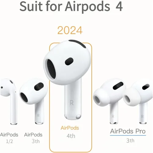 Vista 5 de 6 pares de fundas para los oídos para AirPods 4, antideslizantes, accesorios deportivos ultra finos de silicona suave para auriculares compatibles