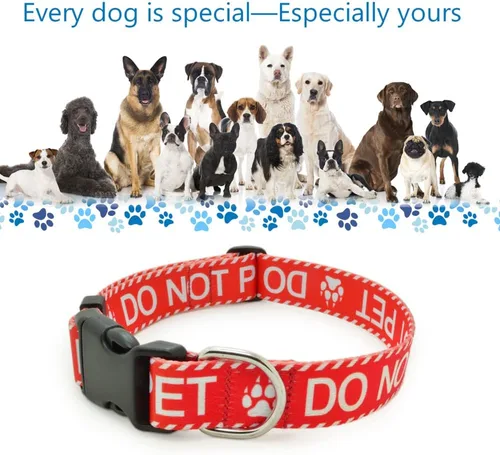 Vista 2 de Collar de perro para no mascotas, resistente, duradero con hebilla, collares rojos para perros pequeños, medianos y grandes, collar de poliéster