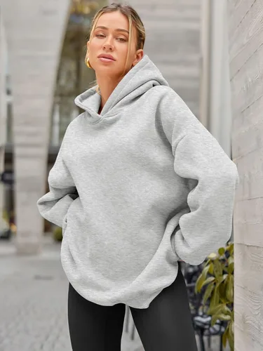 Vista 3 de EFAN Sudaderas con capucha de gran tamaño para mujer, sudaderas de forro polar con capucha, suéteres casuales y cómodos, ropa de moda de otoño 2023